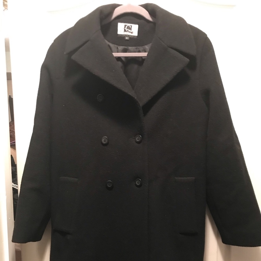 Kristin Blake black wool peacoat. Size 6